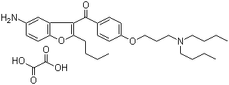 结构式 CAS# 851014-95-4, 2-丁基-3-[4-(3-(二丁氨基)丙氧基)苯甲酰基]-5-氨基苯并呋喃草酸盐