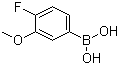 结构式 CAS# 854778-31-7, 4-氟-3-甲氧基苯硼酸