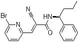 结构式 CAS# 856243-80-6, WP 1130; (2E)-3-(6-溴-2-吡啶基)-2-氰基-N-[(1S)-1-苯基丁基]-2-丙烯酰胺
