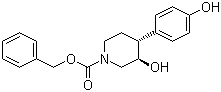 结构式 CAS# 857278-37-6, (3R,4R)-3-羟基-4-(4-羟基苯基)哌啶-1-甲酸苄酯