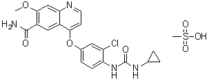 结构式 CAS# 857890-39-2, 乐伐替尼甲磺酸盐