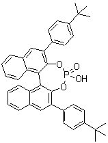 structure of CAS# 861909-30-0, (11bR)-2,6-Bis[4-(1,1-dimethylethyl)phenyl]-4-hydroxy-dinaphtho[2,1-d:1',2'-f][1,3,2]dioxaphosphepin 4-oxide
