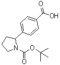 structure of CAS# 863769-40-8, 2-(4-Carboxyphenyl)-1-pyrrolidinecarboxylic acid 1-(1,1-dimethylethyl) ester