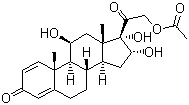 结构式 CAS# 86401-80-1, 16alpha-羟基泼尼松龙醋酸酯