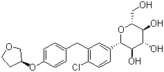 structure of CAS# 864070-44-0, Empagliflozin;BI 10773; (1S)-1,5-Anhydro-1-C-[4-chloro-3-[[4-[[(3S)-tetrahydro-3-furanyl]oxy]phenyl]methyl]phenyl]-D-glucitol