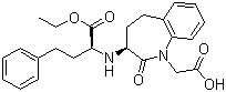 structure of CAS# 86541-75-5, Benazepril;(3S)-3-[[(1S)-1-(Ethoxycarbonyl)-3-phenylpropyl]amino]-2,3,4,5-tetrahydro-2-oxo-1H-1-benzazepine-1-acetic acid; 2-[(4S)-4-[[(1S)-1-ethoxycarbonyl-3-phenyl-propyl]amino]-5-oxo-6-azabicyclo[5.4.0]undeca-7,9,11-trien-6-yl]acetic acid
