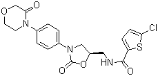 structure of CAS# 865479-71-6, 5-R-Rivaroxaban;5-Chloro-N-[[(5R)-2-oxo-3-[4-(3-oxo-4-morpholinyl)phenyl]-5-oxazolidinyl]methyl]-2-thiophenecarboxamide