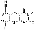 structure of CAS# 865759-24-6, 2-[(6-Chloro-3,4-dihydro-3-methyl-2,4-dioxo-1(2H)-pyrimidinyl)methyl]-4-fluorobenzonitrile