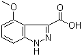 结构式 CAS# 865887-02-1, 4-甲氧基吲唑-3-羧酸