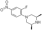 (3R,5S)-1-(2-Fluoro-4-nitrophenyl)-3,5-dimethylpiperazine molecular structure (CAS 866538-93-4)