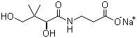 结构式 CAS# 867-81-2, D-泛酸钠; 右旋泛酸钠; (R)-N-(2,4-二羟基-3,3-二甲基-1-氧代丁基)-beta-丙氨酸单钠盐