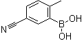 结构式 CAS# 867333-43-5, (5-氰基-2-甲基苯基)硼酸