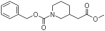 结构式 CAS# 86827-08-9, N-Cbz-3-哌啶乙酸甲酯; N-苄氧羰基-3-哌啶乙酸甲酯