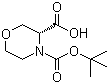 结构式 CAS# 869681-70-9, (3R)-3,4-吗啉二羧酸 4-叔丁酯