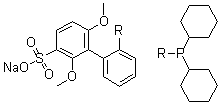 Sodium 2-(dicyclohexylphosphino)-2',6'-dimethoxybiphenyl-3'-sulfonate molecular structure (CAS 870245-75-3)