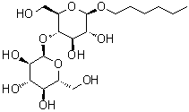 structure of CAS# 870287-95-9, Hexyl 4-O-alpha-D-glucopyranosyl-beta-D-glucopyranoside;Hexyl beta-D-maltoside; n-Hexyl beta-D-maltopyranoside