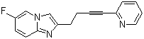 structure of CAS# 872363-17-2, Dipraglurant;6-Fluoro-2-[4-(pyridin-2-yl)-3-butynyl]imidazo[1,2-a]pyridine