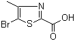 structure of CAS# 874509-45-2, 5-Bromo-4-methyl-2-thiazolecarboxylic acid