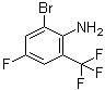structure of CAS# 875664-27-0, 2-Bromo-4-fluoro-6-(trifluoromethyl)benzenamine