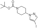 结构式 CAS# 877399-73-0, 4-(4-碘-1H-吡唑-1-基)-1-哌啶羧酸叔丁酯