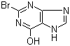 结构式 CAS# 87781-93-9, 2-溴次黄嘌呤; 2-溴-6-羟基嘌呤