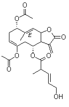 结构式 CAS# 877822-41-8, 野马追内酯 B