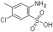 structure of CAS# 88-53-9, 2-Amino-5-chloro-4-methylbenzenesulfonic acid;5-Amino-2-chlorotoluene-4-sulphonic acid
