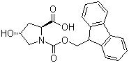 结构式 CAS# 88050-17-3, Fmoc-L-羟脯氨酸; (2S,4R)-1-芴甲氧羰基-4-羟基吡咯烷-2-羧酸