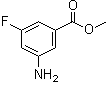 structure of CAS# 884497-46-5, 3-Amino-5-fluorobenzoic acid methyl ester;Methyl 3-amino-5-fluorobenzoate