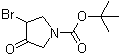 structure of CAS# 885278-03-5, 3-Bromo-4-oxo-1-pyrrolidinecarboxylic acid 1,1-dimethylethyl ester