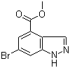 结构式 CAS# 885518-49-0, 6-溴-4-吲唑甲酸甲酯