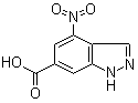 结构式 CAS# 885519-71-1, 4-硝基-1H-吲唑-6-羧酸