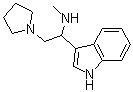 结构式 CAS# 885951-05-3, N-甲基-alpha-(1-吡咯烷基甲基)-1H-吲哚-3-甲胺