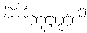 structure of CAS# 88640-89-5, Chrysin 7-O-beta-gentiobioside;7-[(6-O-beta-D-Glucopyranosyl-beta-D-glucopyranosyl)oxy]-5-hydroxy-2-phenyl-4H-1-benzopyran-4-one