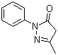 structure of CAS# 89-25-8, Edaravone;3-Methyl-1-phenyl-2-pyrazolin-5-one; 1-Phenyl-3-methyl-5-pyrazolone; 2,4-Dihydro-5-methyl-2-phenyl-3H-pyrazol-3-one; C.I. Developer 1