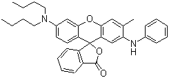 结构式 CAS# 89331-94-2, 2-苯氨基-3-甲基-6-二丁氨基荧烷; 黑色素-2; ODB-2; CK-68