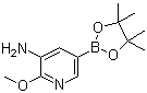 structure of CAS# 893440-50-1, 3-Amino-2-methoxypyridine-5-boronic acid pinacol ester;2-(Methyloxy)-5-(4,4,5,5-tetramethyl-1,3,2-dioxaborolan-2-yl)-3-pyridinamine