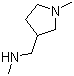 structure of CAS# 89850-95-3, N,1-Dimethyl-3-pyrrolidinemethanamine;1-Methyl-3-[(methylamino)methyl]pyrrolidine