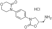 结构式 CAS# 898543-06-1, 4-[4-[(5S)-5-(氨基甲基)-2-氧代-3-恶唑烷基]苯基]-3-吗啉酮盐酸盐