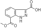 structure of CAS# 898747-36-9, 1H-Indazole-3,7-dicarboxylic acid 7-methyl ester