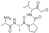 结构式 CAS# 90105-47-8, (S)-L-丙氨酰-L-丙氨酰-N-[3-氯-1-异丙基-2-氧代丙基]-L-脯氨酰胺