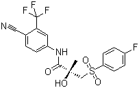 structure of CAS# 90357-06-5, Bicalutamide;N-[4-Cyano-3-(trifluoromethyl)phenyl]-3-(4-fluorophenyl)sulfonyl-2-hydroxy-2-methyl-propanamide