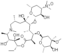 structure of CAS# 90503-06-3, Azithromycin 3'-N-oxide;(2R,3S,4R,5R,8R,10R,11R,12S,13S,14R)-13-[(2,6-Dideoxy-3-C-methyl-3-O-methyl-alpha-L-ribo-hexopyranosyl)oxy]-2-ethyl-3,4,10-trihydroxy-3,5,6,8,10,12,14-heptamethyl-11-[[3,4,6-trideoxy-3-(dimethyloxidoamino)-beta-D-xylo-hexopyranosyl]oxy]-1-oxa-6-azacyclopentadecan-15-one