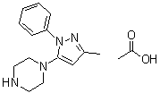 structure of CAS# 906093-30-9, 1-(3-Methyl-1-phenyl-1H-pyrazol-5-yl)piperazine monoacetate