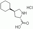 结构式 CAS# 90657-55-9, 反式-4-环己基-L-脯氨酸盐酸盐