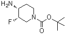 结构式 CAS# 907544-20-1, (3S,4R)-4-氨基-3-氟哌啶-1-羧酸叔丁酯