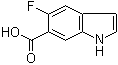 结构式 CAS# 908600-74-8, 5-氟-1H-吲哚-6-羧酸