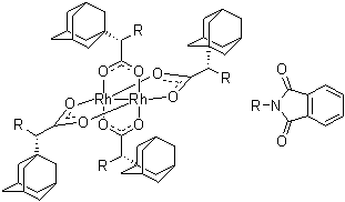 structure of CAS# 909389-99-7, Tetrakis[(S)-(+)-(1-adamantyl)-(N-phthalimido)acetato]dirhodium(II);Rh<sub>2</sub>(S-PTAD)<sub>4</sub>