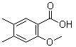 结构式 CAS# 91061-36-8, 2-甲氧基-4,5-二甲基苯甲酸