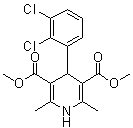 4-(2,3-二氯苯基)-1,4-二氢-2,6-二甲基-3,5-吡啶二甲酸二甲酯分子结构 (CAS 91189-59-2)